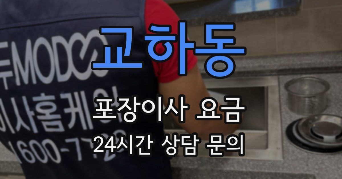 교하동 포장이사 요금