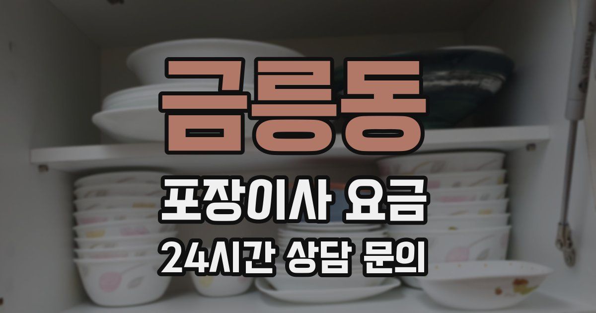 금릉동 포장이사 요금