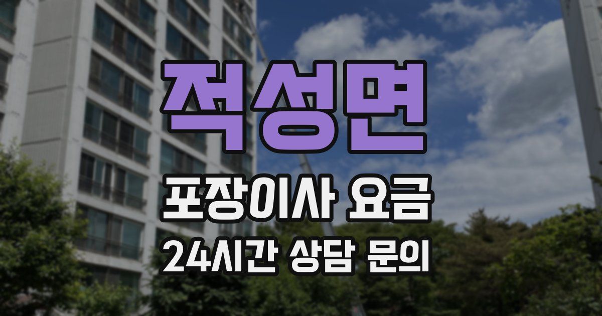 적성면 포장이사 요금