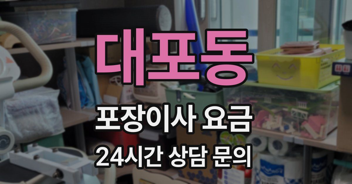 대포동 포장이사 요금