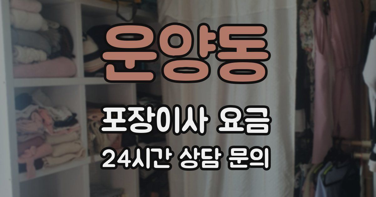 운양동 포장이사 요금