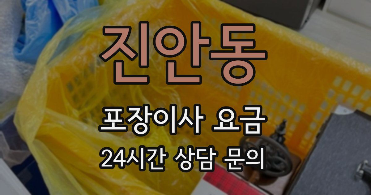 진안동 포장이사 요금