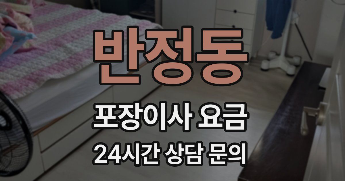 반정동 포장이사 요금