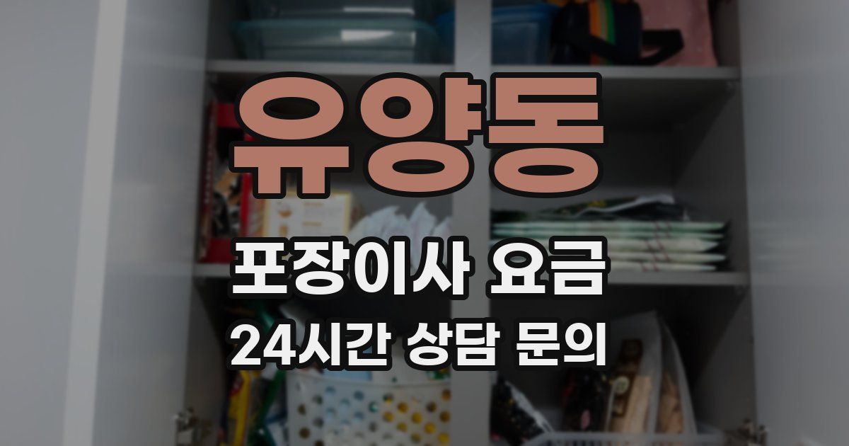 유양동 포장이사 요금