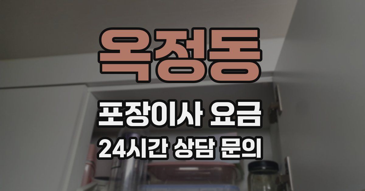 옥정동 포장이사 요금