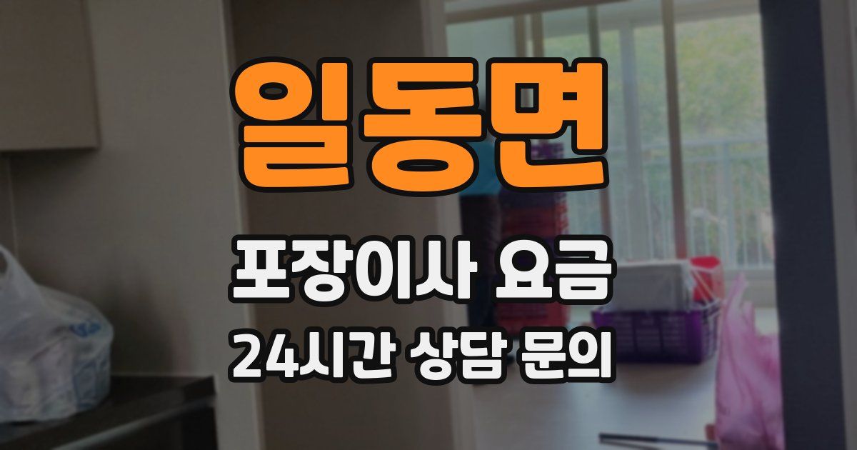 일동면 포장이사 요금
