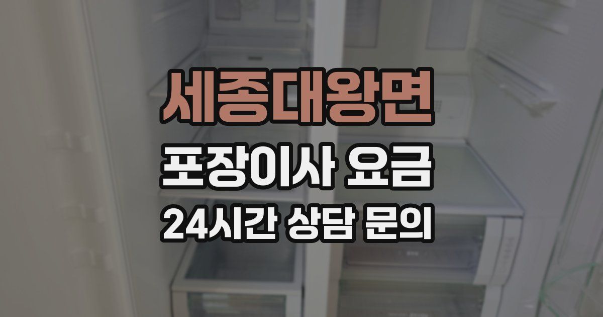 세종대왕면 포장이사 요금