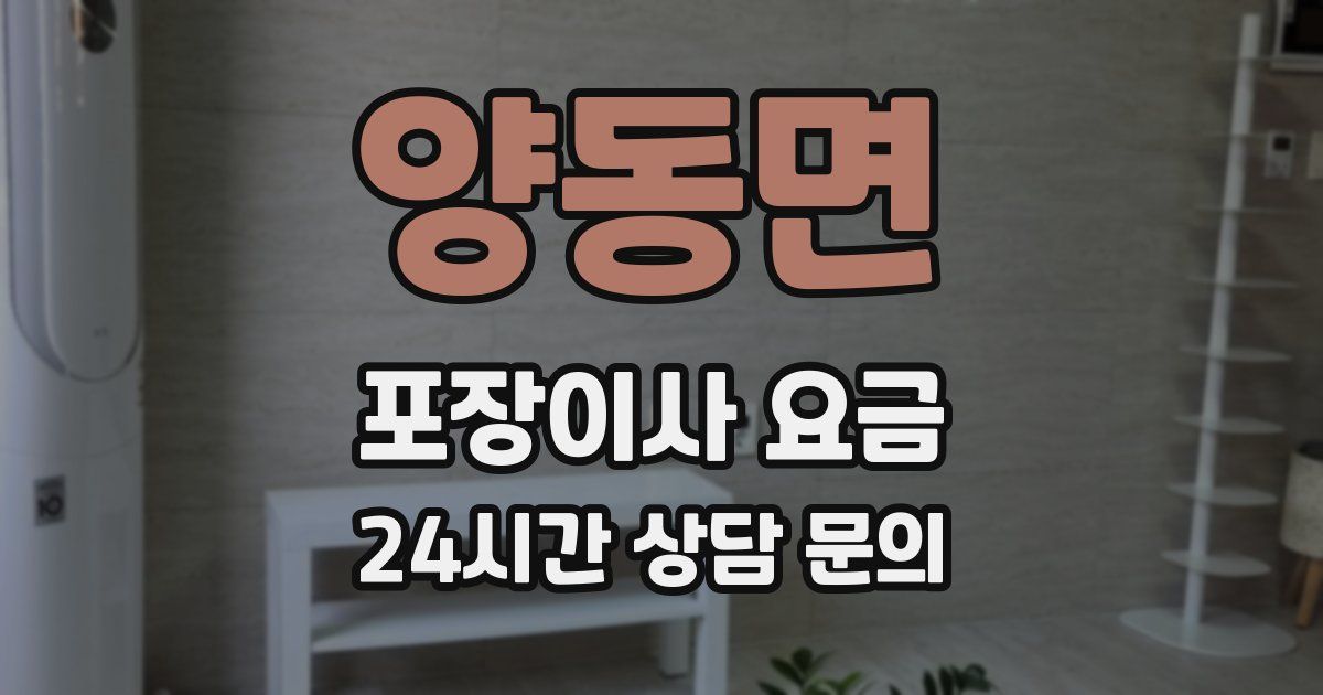 양동면 포장이사 요금
