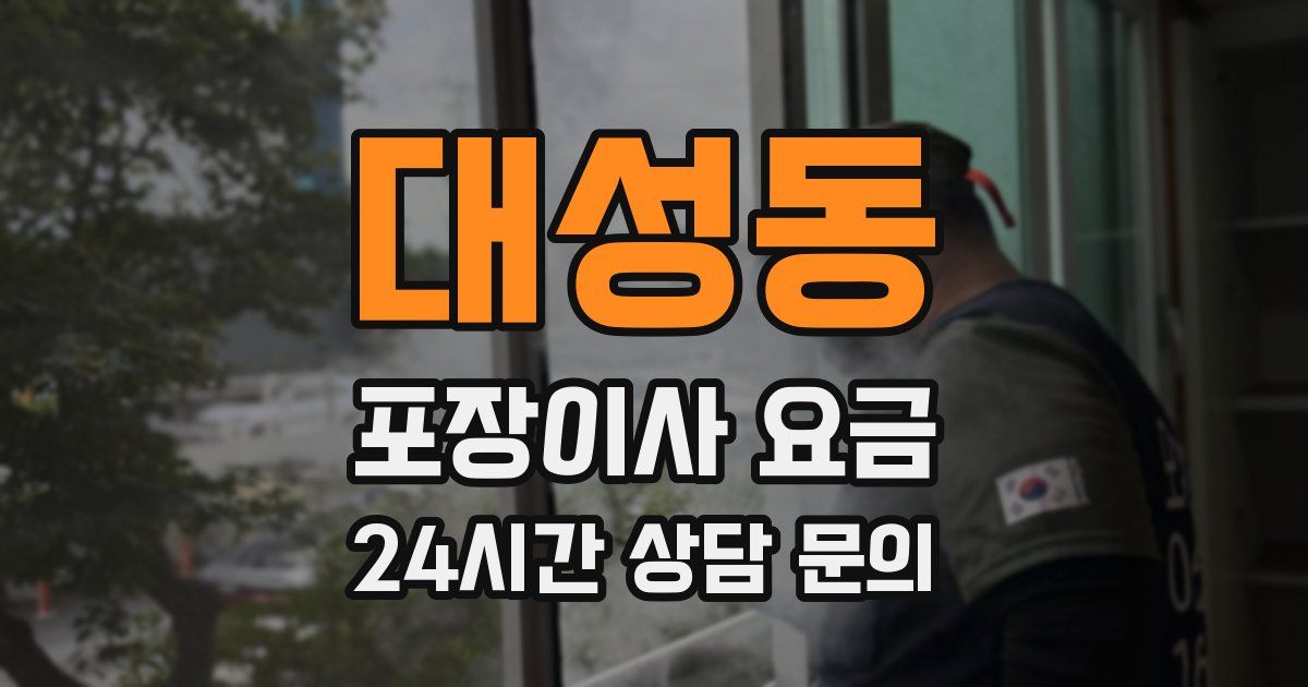 대성동 포장이사 요금