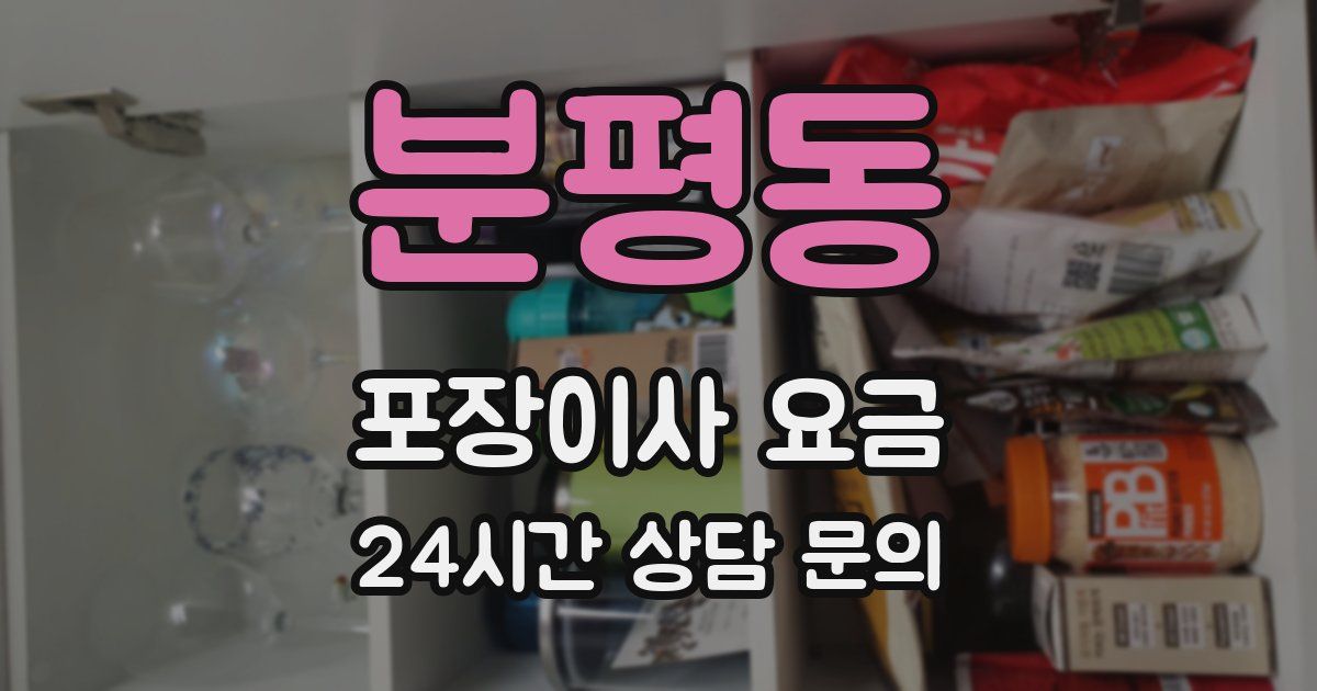 분평동 포장이사 요금