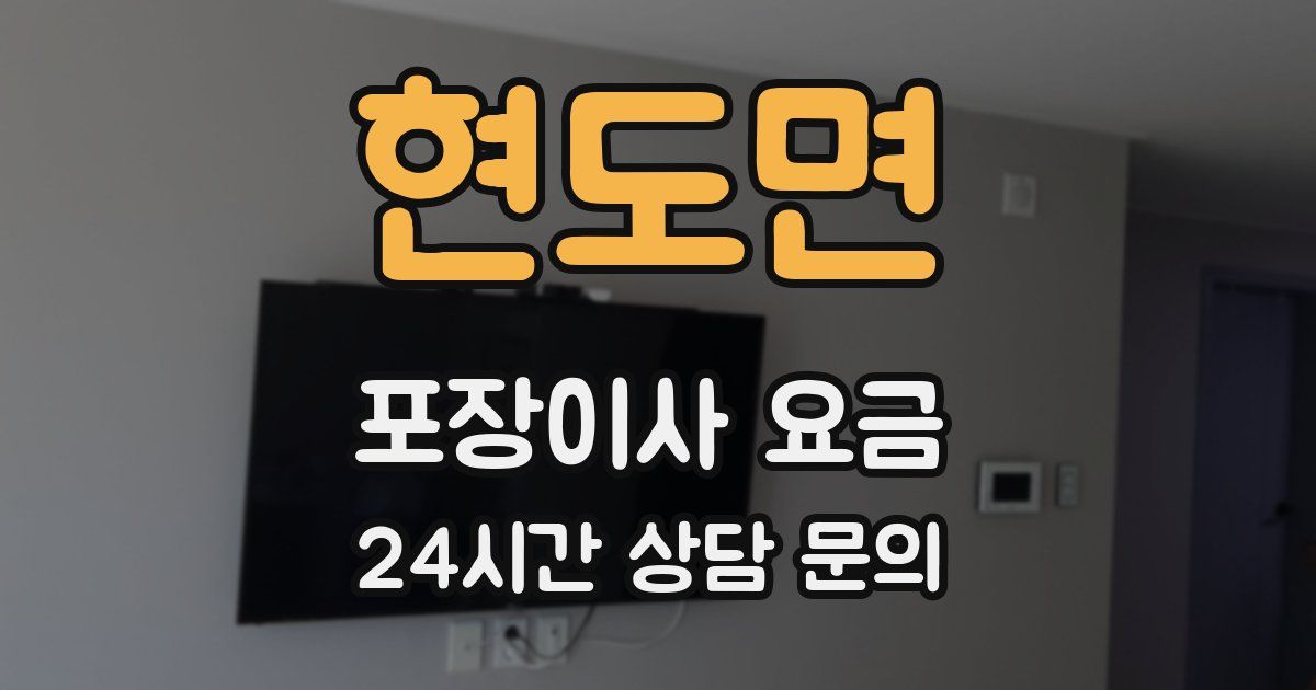 현도면 포장이사 요금