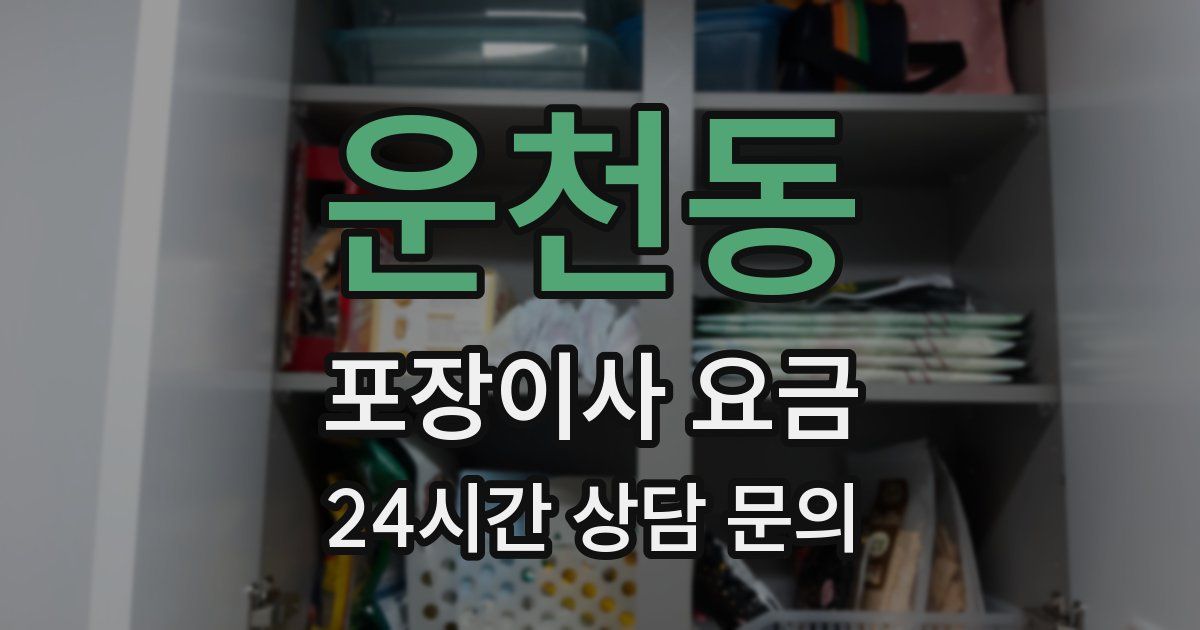 운천동 포장이사 요금