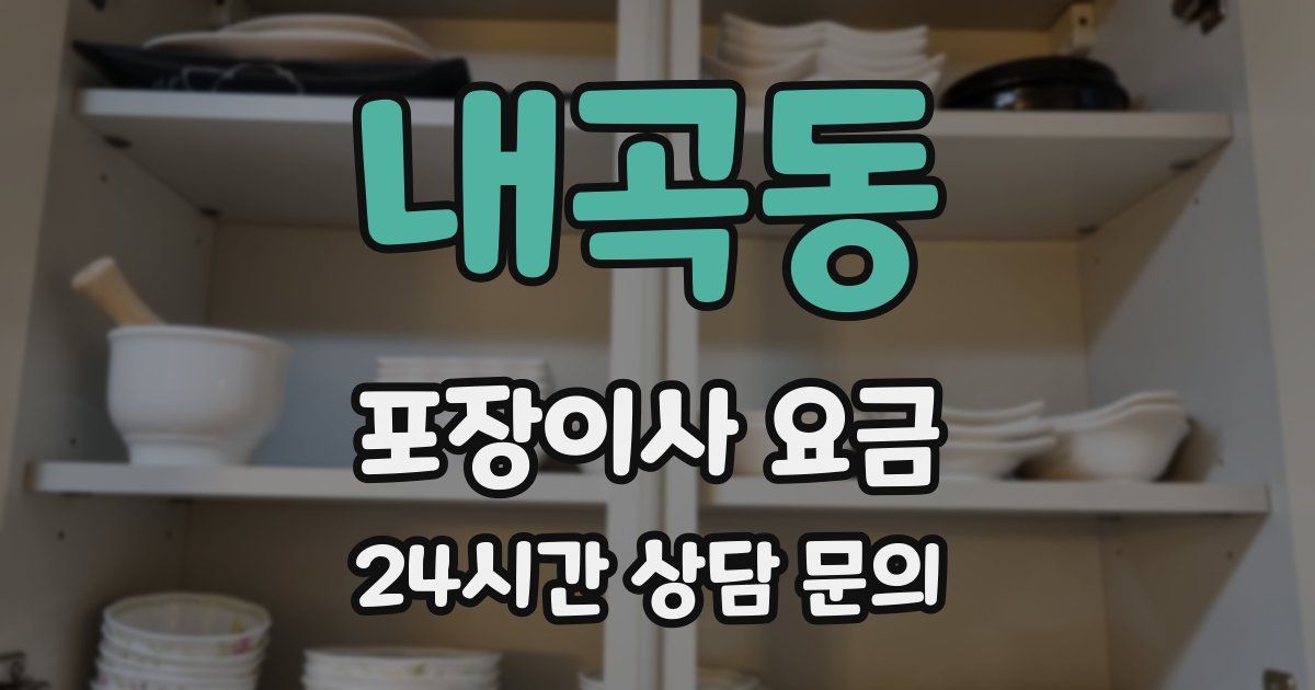 내곡동 포장이사 요금