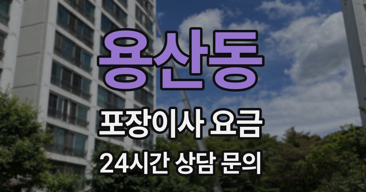용산동 포장이사 요금