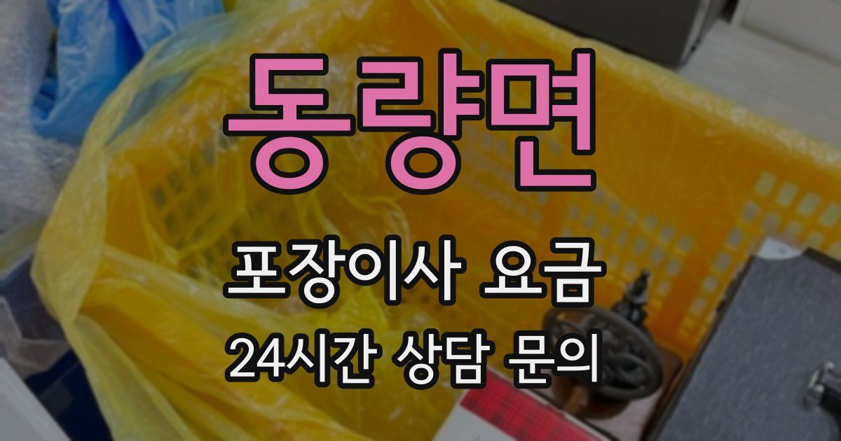 동량면 포장이사 요금