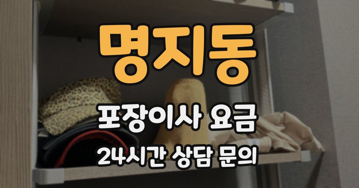 명지동 포장이사 요금