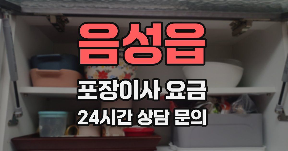 음성읍 포장이사 요금