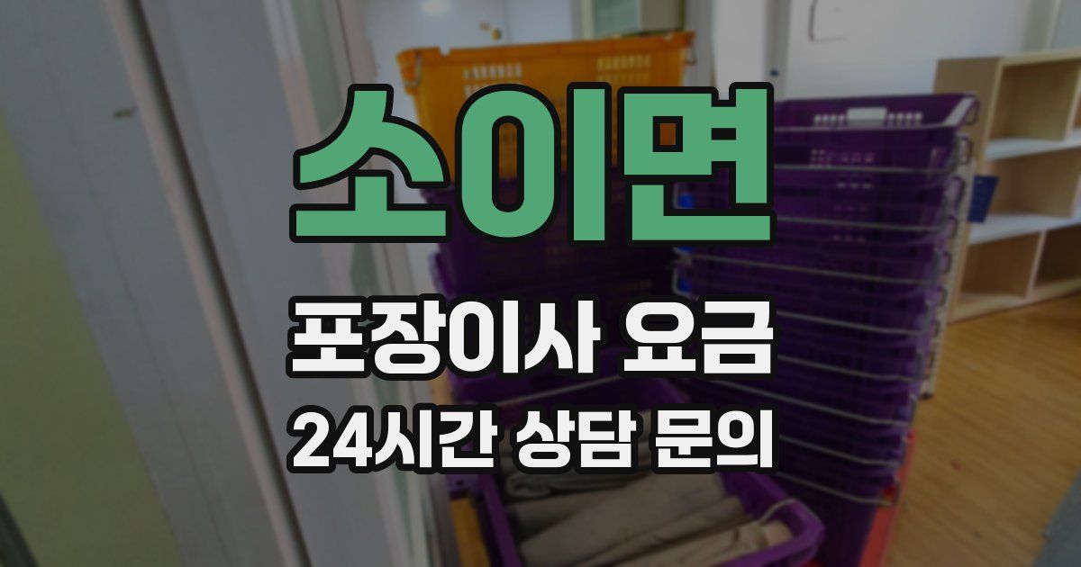 소이면 포장이사 요금