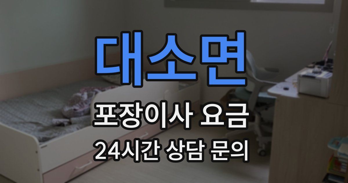 대소면 포장이사 요금