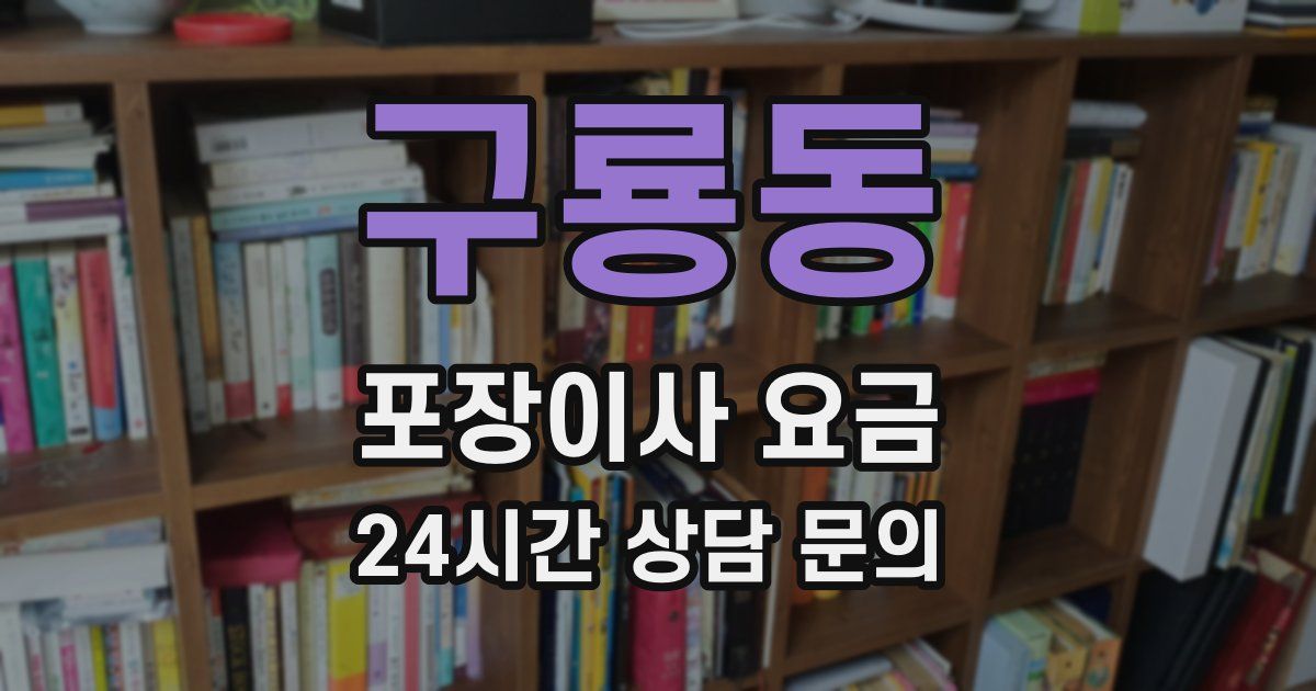 구룡동 포장이사 요금