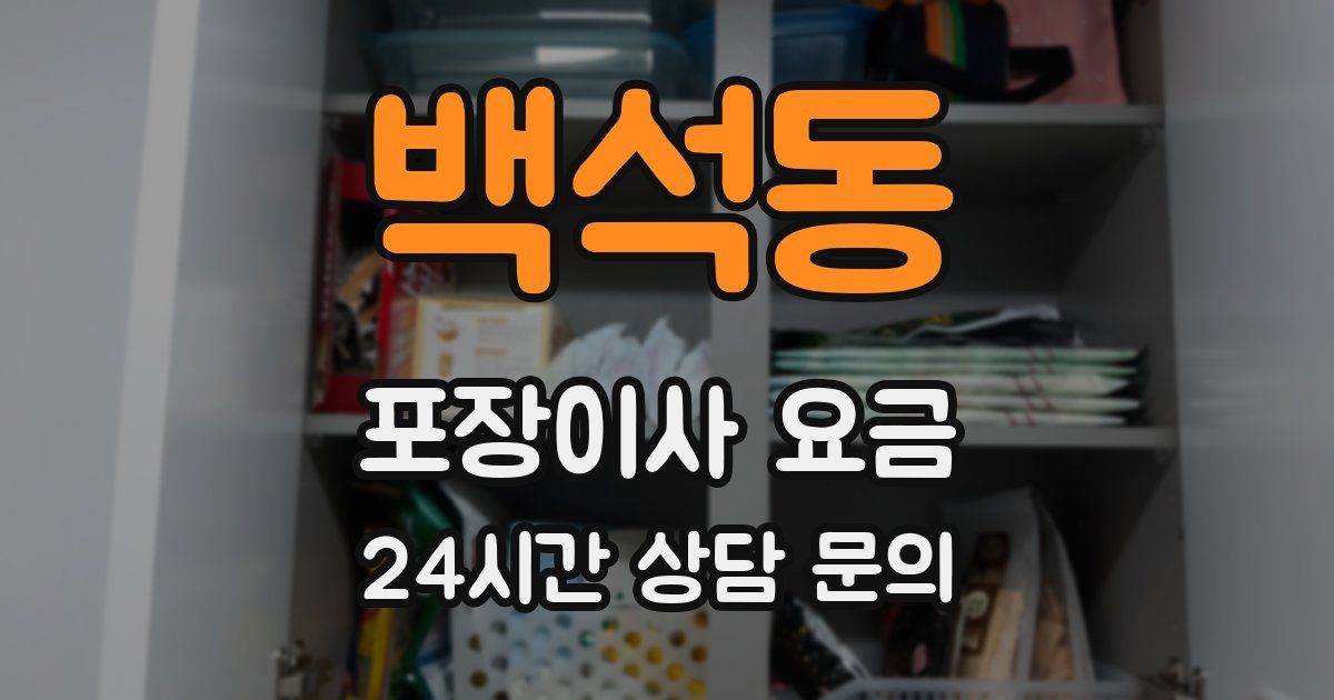 백석동 포장이사 요금