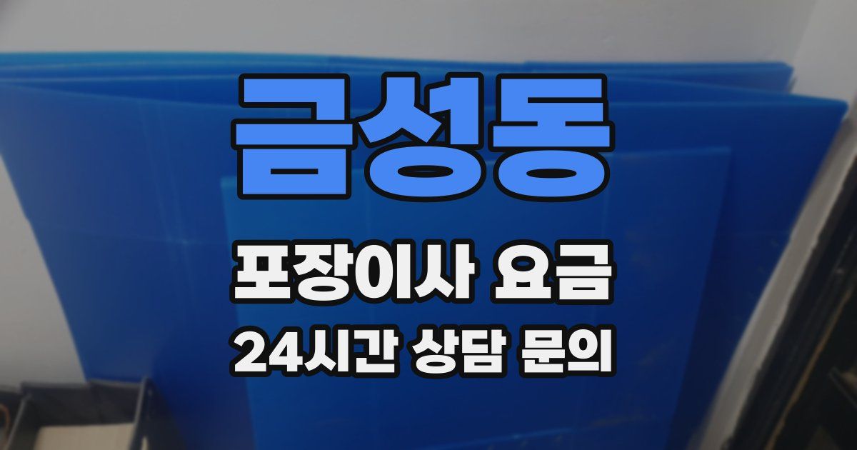 금성동 포장이사 요금