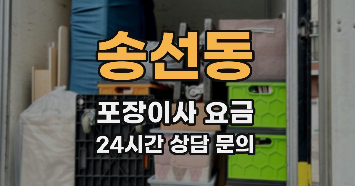 송선동 포장이사 요금