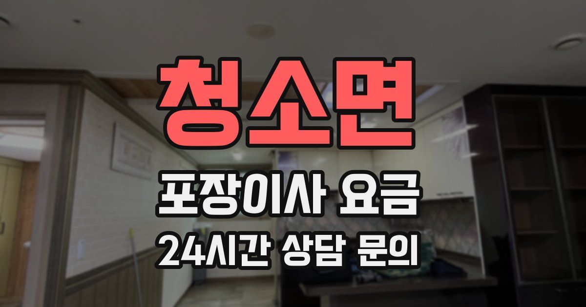 청소면 포장이사 요금