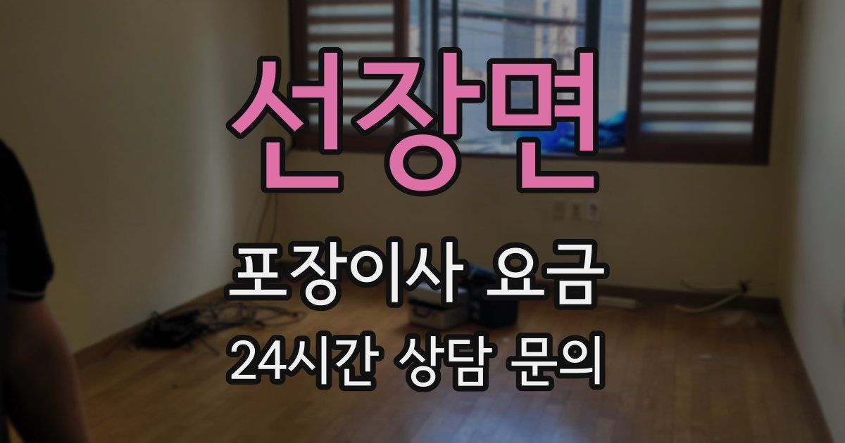 선장면 포장이사 요금