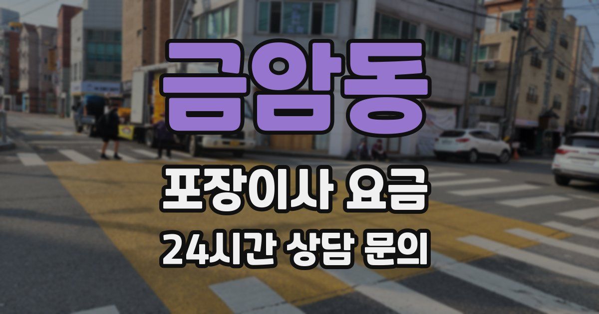 금암동 포장이사 요금