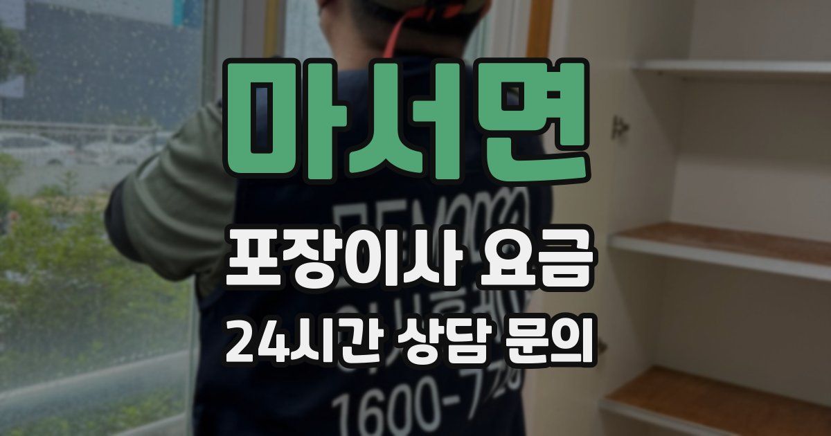 마서면 포장이사 요금