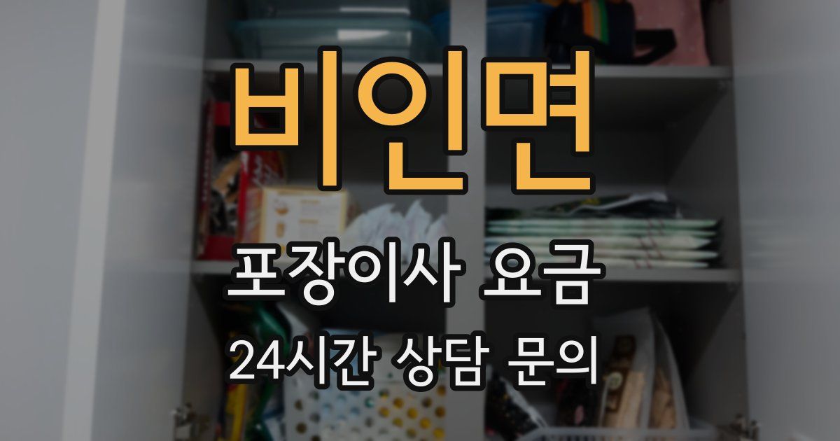 비인면 포장이사 요금