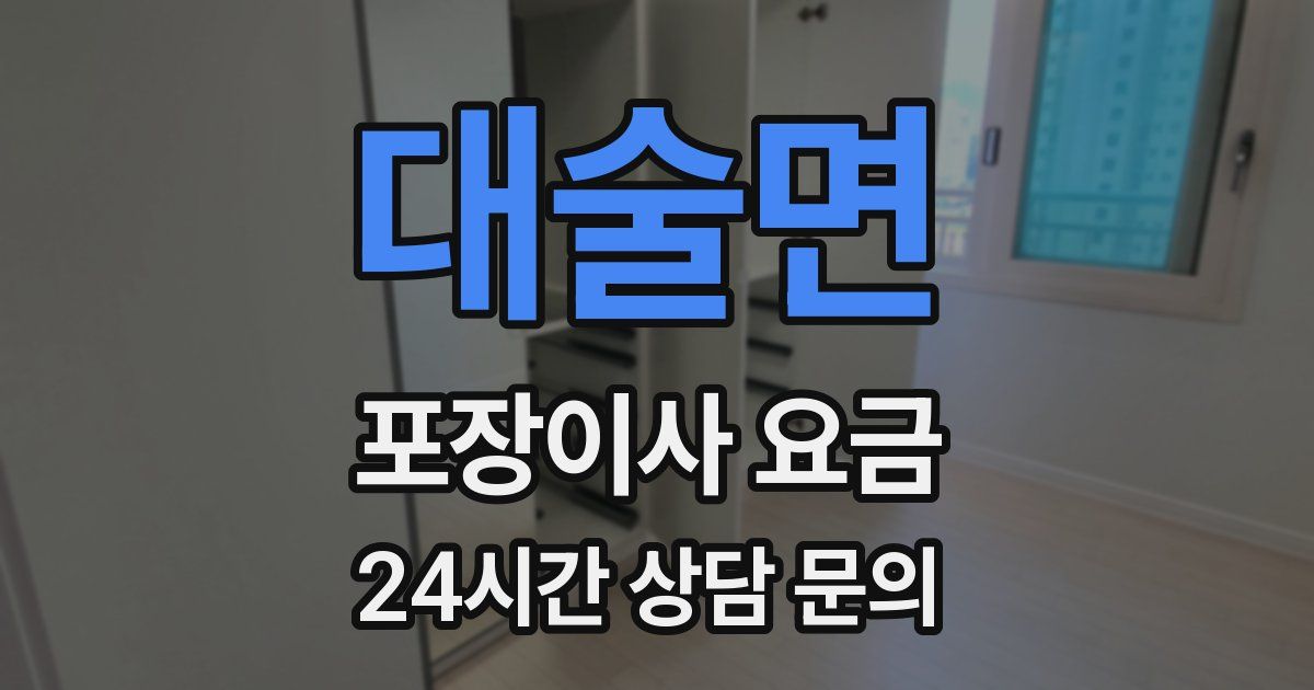 대술면 포장이사 요금