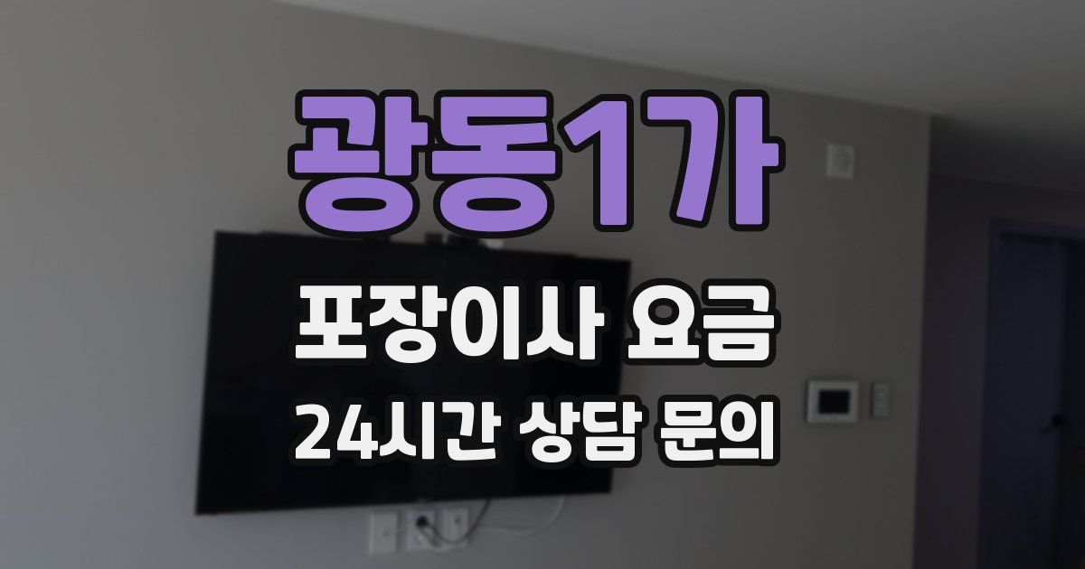 광동1가 포장이사 요금