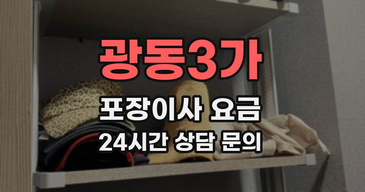 광동3가 포장이사 요금