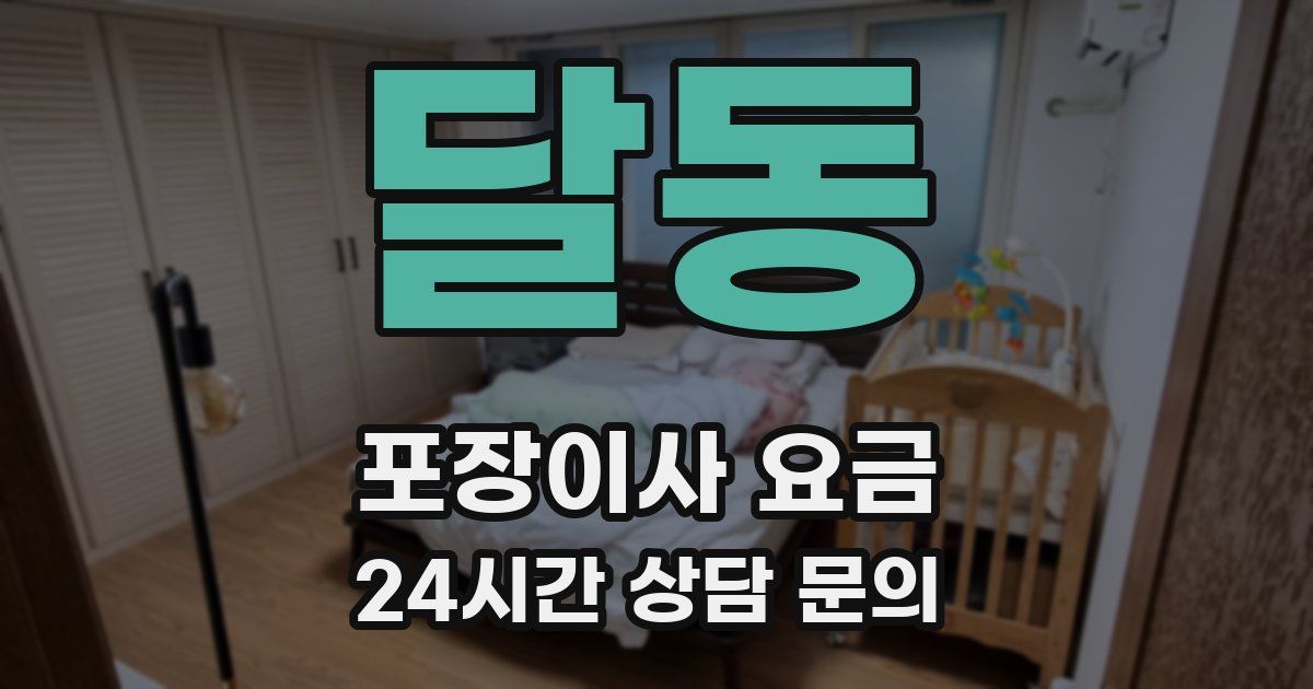 달동 포장이사 요금