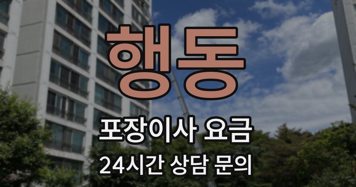 행동 포장이사 요금
