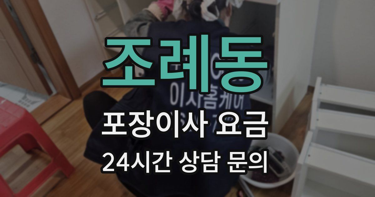 조례동 포장이사 요금