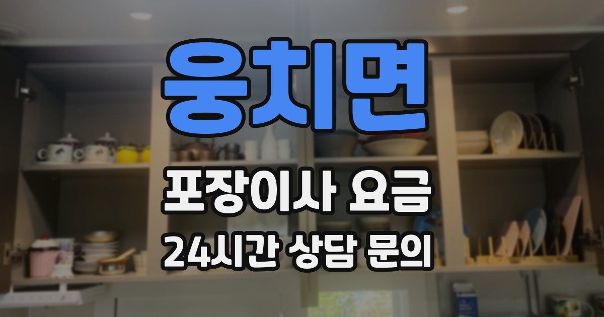 웅치면 포장이사 요금
