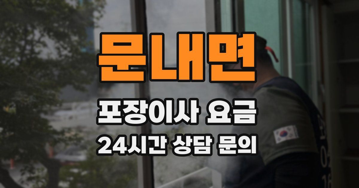 문내면 포장이사 요금