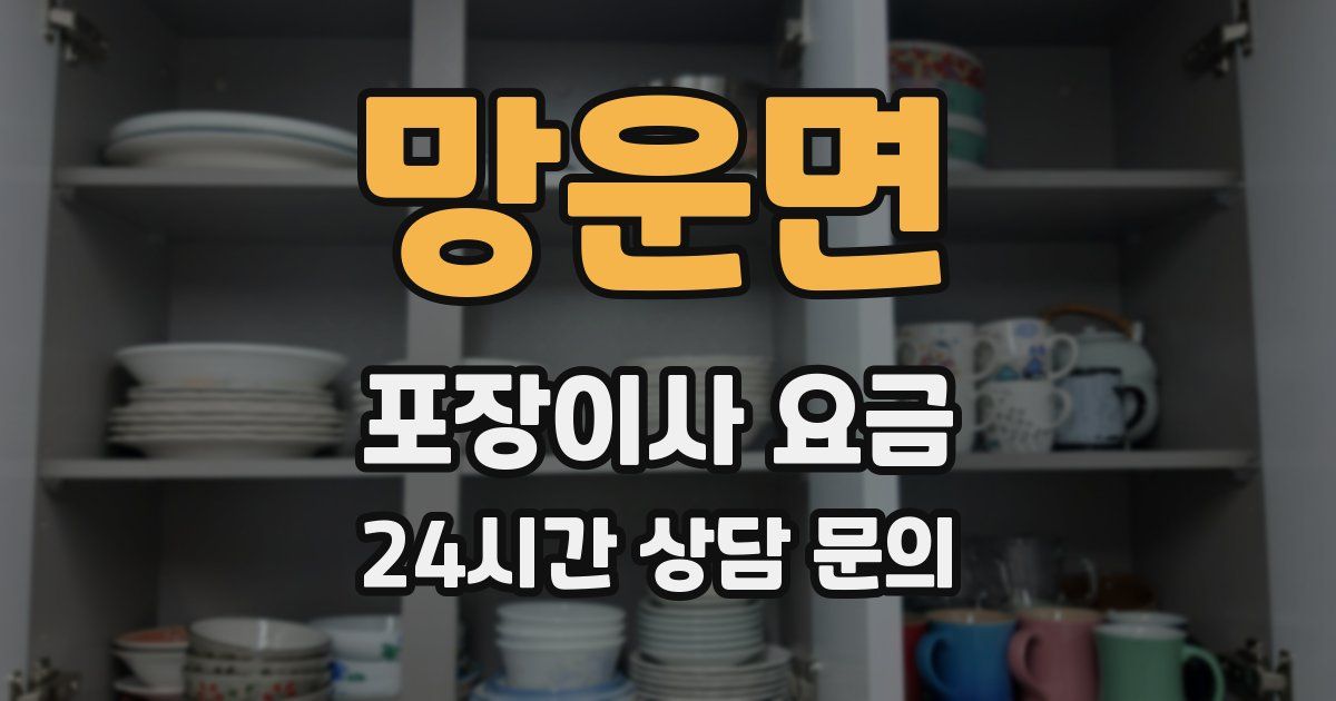 망운면 포장이사 요금