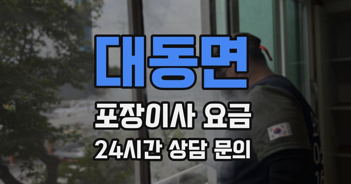 대동면 포장이사 요금