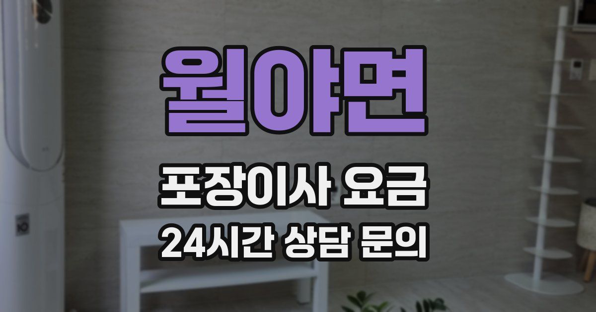 월야면 포장이사 요금