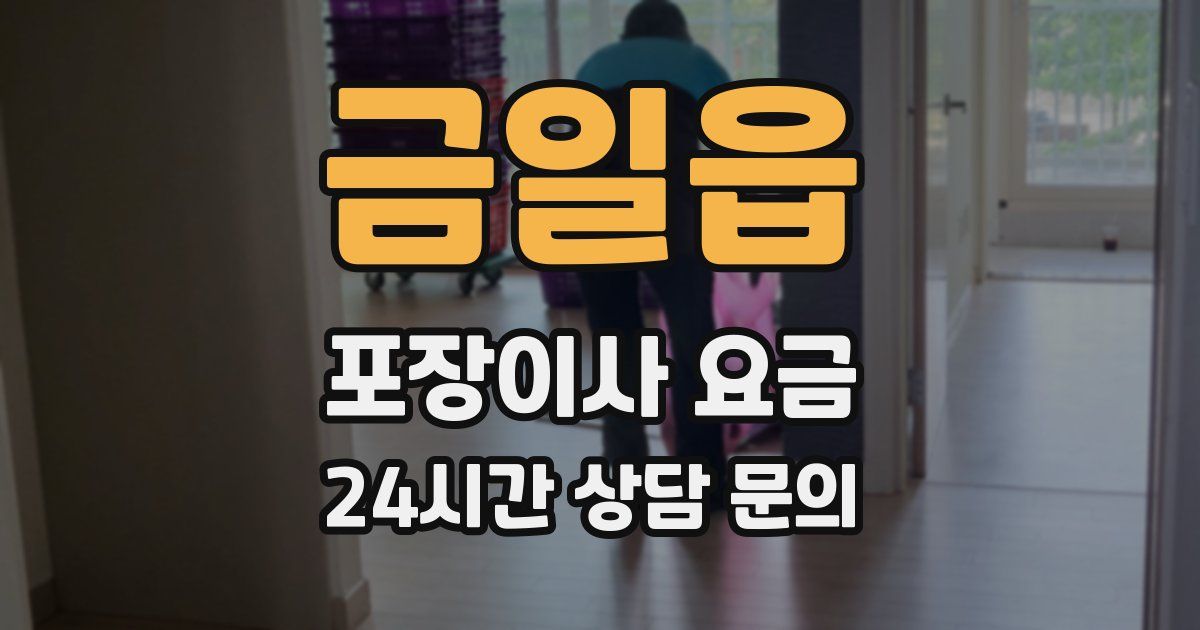 금일읍 포장이사 요금