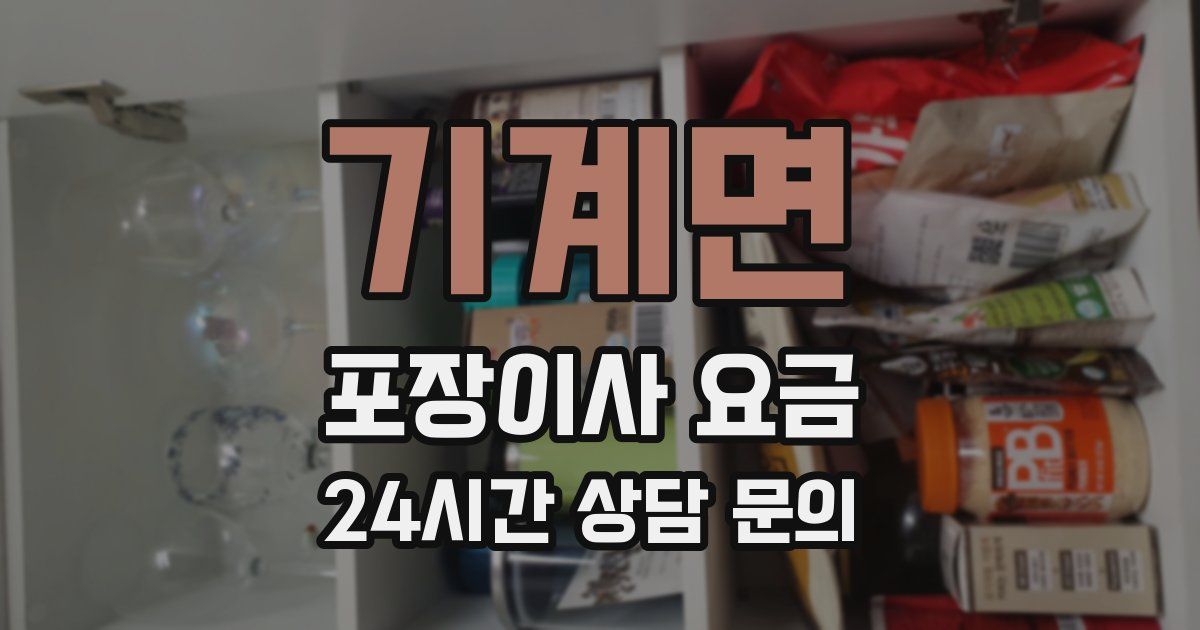 기계면 포장이사 요금