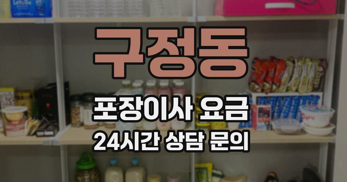 구정동 포장이사 요금