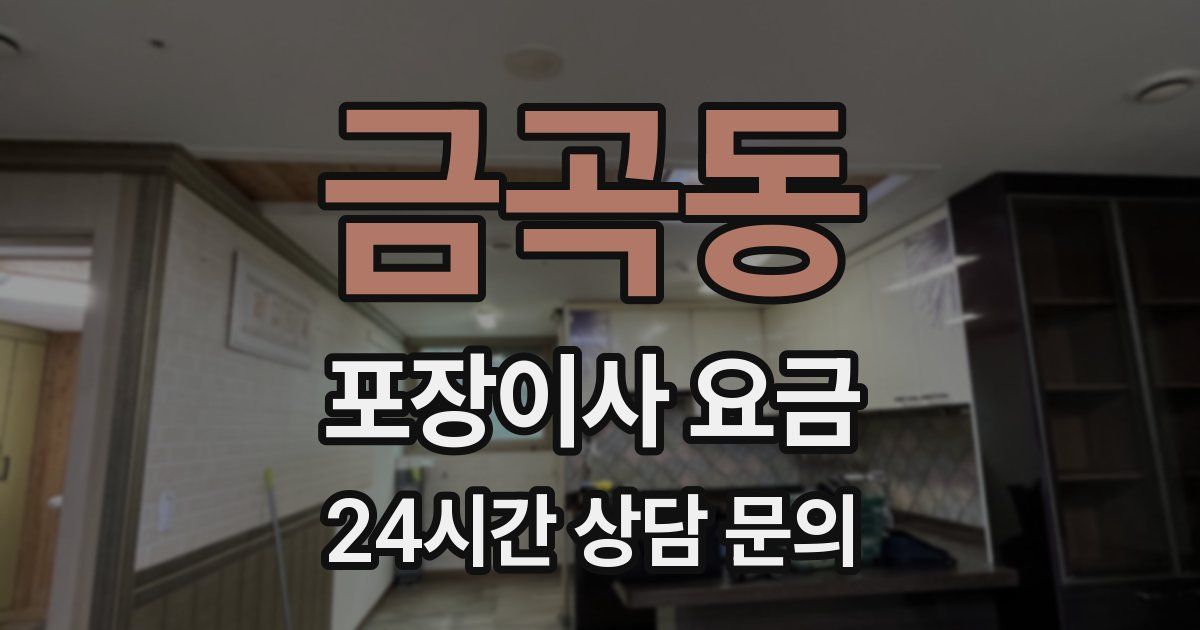 금곡동 포장이사 요금