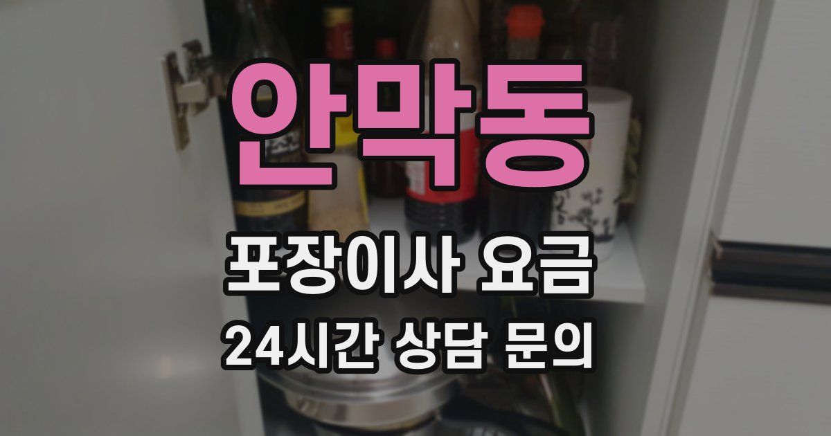 안막동 포장이사 요금