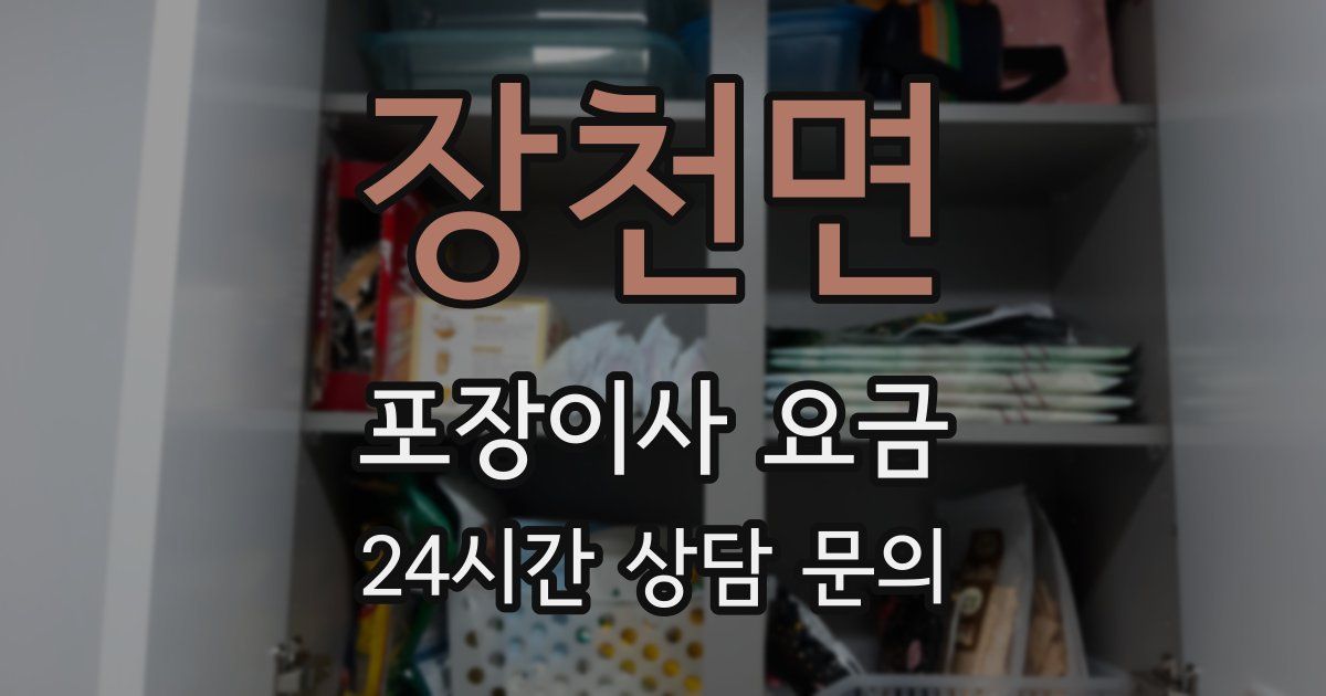 장천면 포장이사 요금