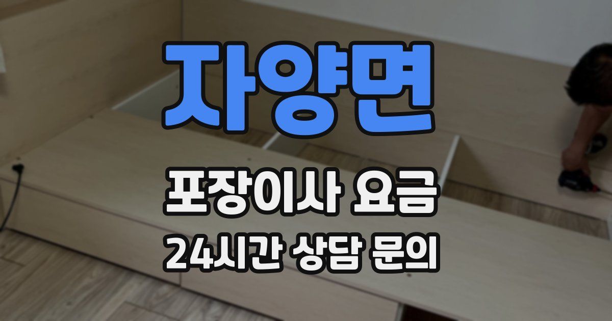 자양면 포장이사 요금